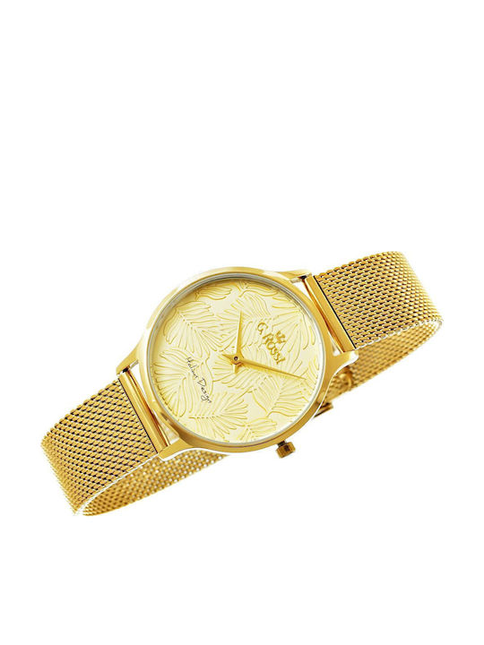 G.Rossi Men's Watch Battery with Gold Metal Bracelet