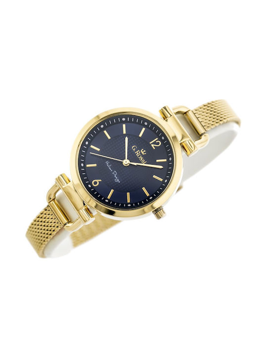 G.Rossi Watch Battery with Gold Metal Bracelet