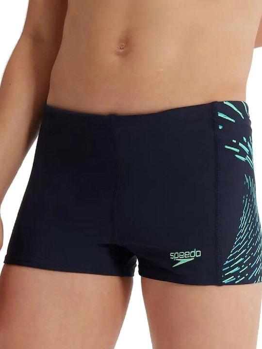 Speedo Plastisol Placement Aquashort Kids Swimwear Swim Shorts Navy-Green