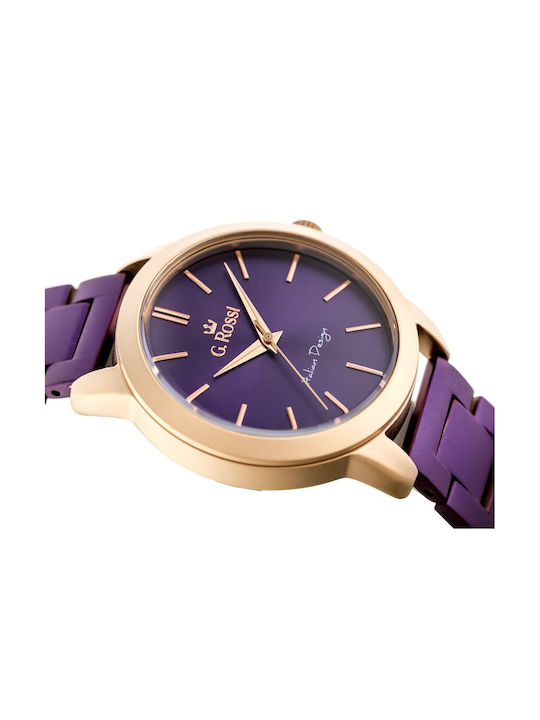 G.Rossi Men's Watch 31.5mm Battery with Purple Metal Bracelet