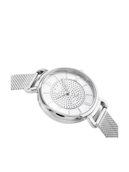 G.Rossi Men's Watch 45mm Battery with Silver Metal Bracelet