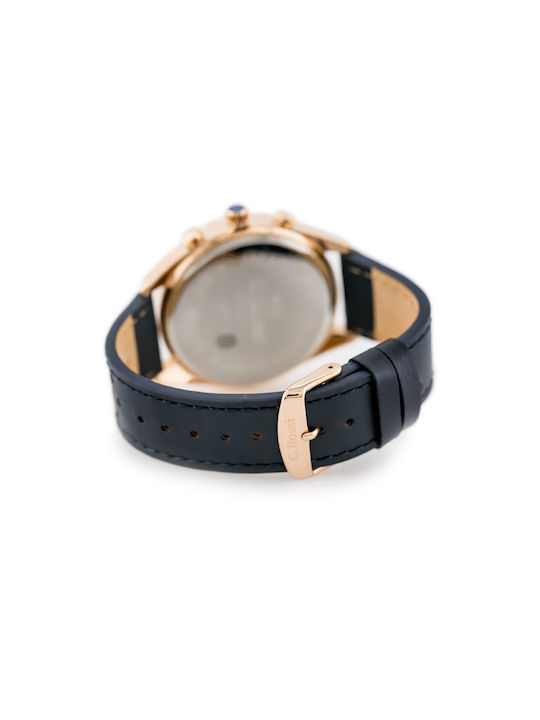 G.Rossi Uhr Batterie mit Schwarz Lederarmband