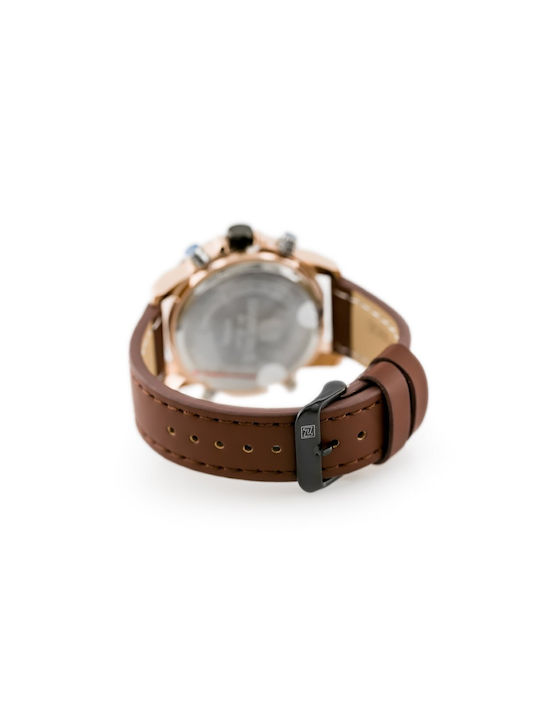 Naviforce Men's Watch 15mm Battery with Brown / Brown Leather Strap