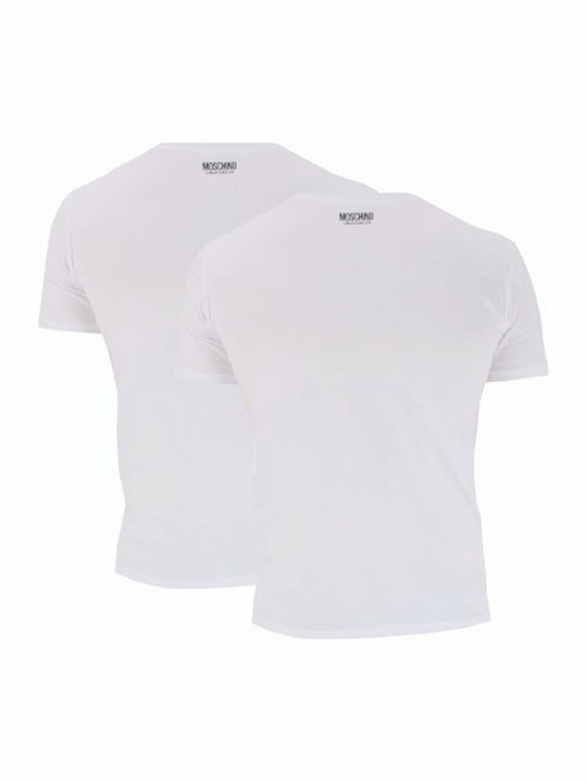 Moschino Men's Undershirts Short-sleeved White 2Pack