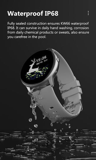 G.Rossi SG010C Stainless Steel 38mm Smartwatch με Παλμογράφο (Silver)