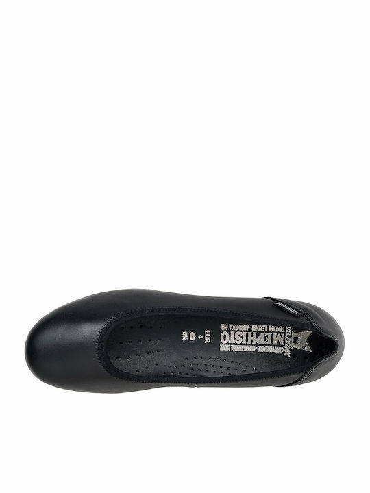 Lederne Damen Ballerinas in Schwarz Farbe