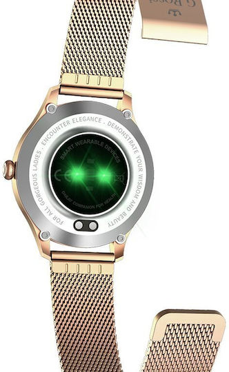 G.Rossi SG009B 38mm Smartwatch με Παλμογράφο (Pink Gold)