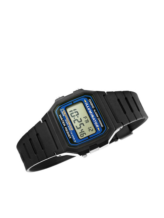 Casio Collection Standard Digital Men's Watch Chronograph Battery With Black Rubber Strap