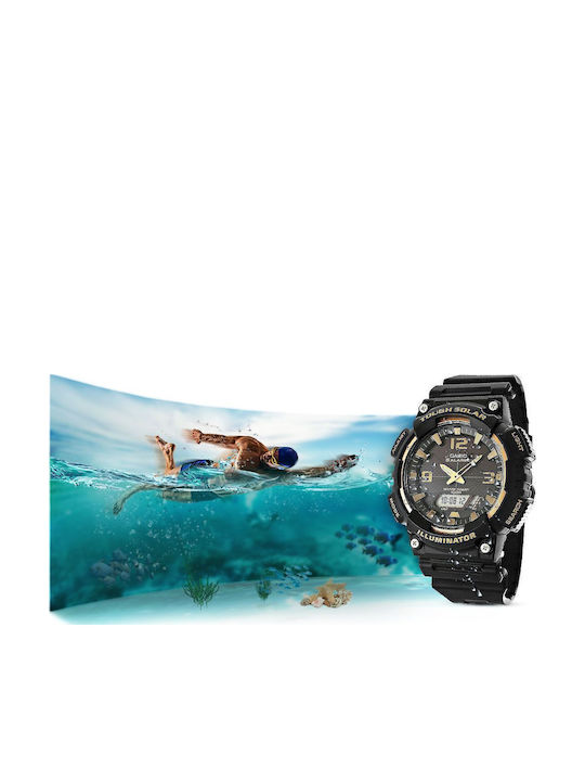 Casio Youth Digital Men's Watch 45mm Solar with Black / Black Rubber Strap