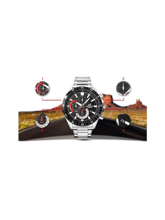 Casio Ceas Cronograf Baterie în Argintiu culoare