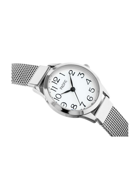 Pacific Ceas Bărbați 50mm Baterie Cu Brățară Din Metal Gri / Gri