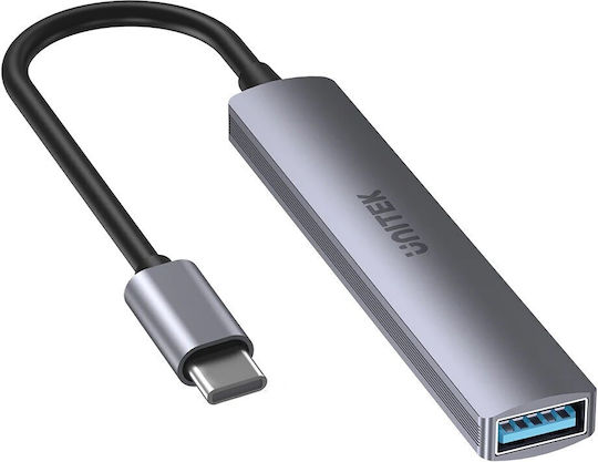 Unitek Hub 3 Θυρών USB 2.0 με σύνδεση USB-C Γκρι