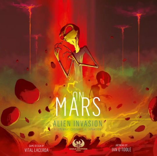 Board Game On Mars: Alien Invasion & Wooden Alien Tokens for 1-5 Players 14+ Years Old (EN) Eagle-Gryphon Games