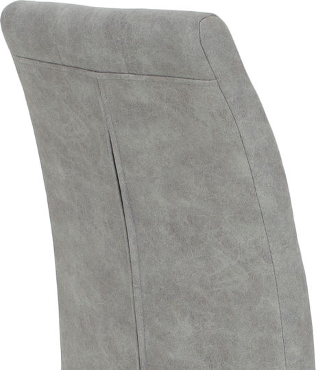 Darrell Dining Room Artificial Leather Chair Antique Grey 42x49x106cm