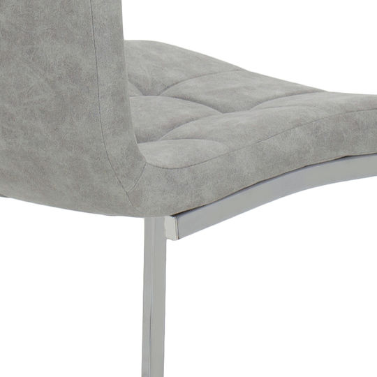 Darrell Dining Room Artificial Leather Chair Antique Grey 42x49x106cm