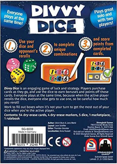 Настолна игра Divvy Dice за 1-4 играчи 8+ години (EN) Stronghold Games