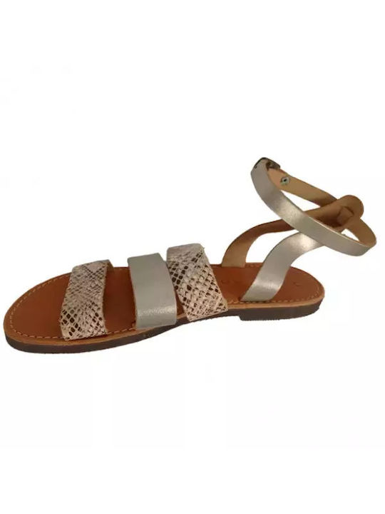 Adam's Shoes Women's Flat Sandals in Gold Color