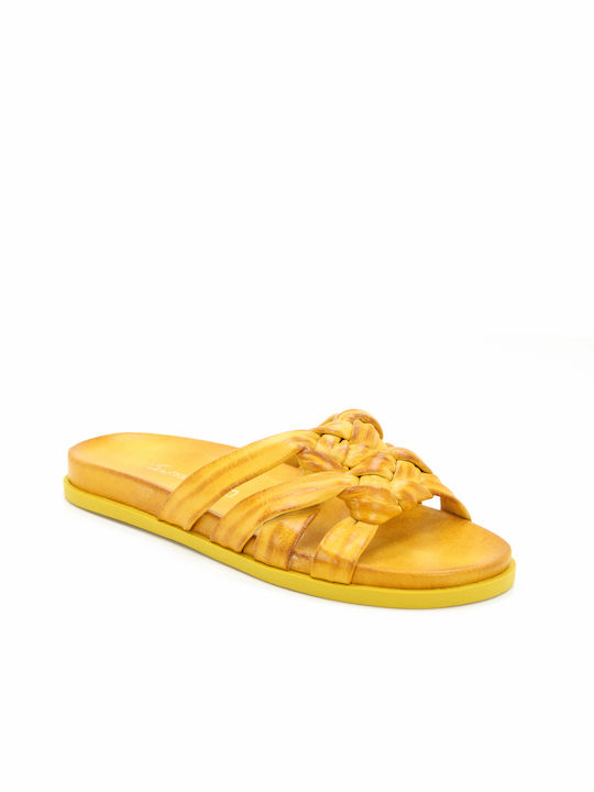 Sopasis Shoes Women's Flat Sandals in Yellow Color