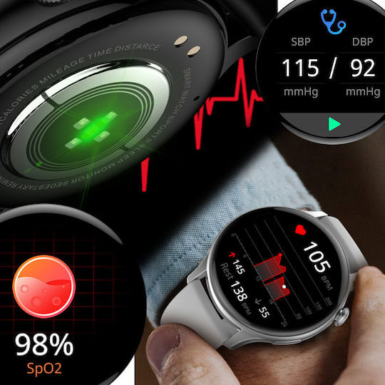 Rubicon Rncf10 Smartwatch με Παλμογράφο (Πολύχρωμο)