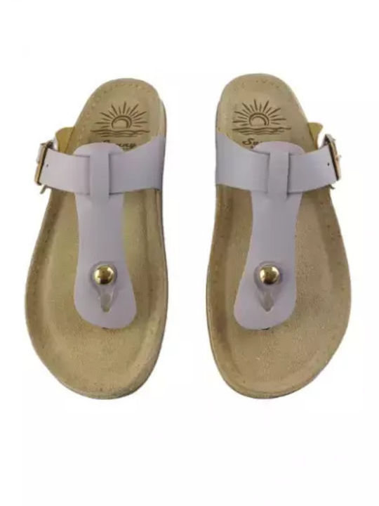 Sunny Sandals Γυναικεία Σανδάλια Ανατομικά σε Μωβ Χρώμα