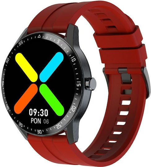 G.Rossi SG012D 45mm Smartwatch mit Pulsmesser (Rot)