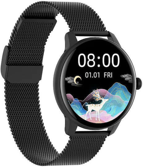 G.Rossi 40mm Smartwatch με Παλμογράφο (Μαύρο)