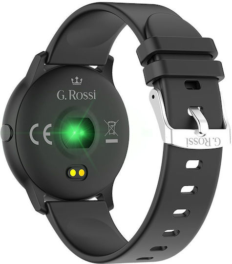G.Rossi 45mm Smartwatch με Παλμογράφο (Μαύρο)
