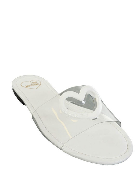 Moschino Women's Flat Sandals in White Color