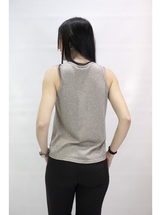 Women's Blouse Sleeveless Brown
