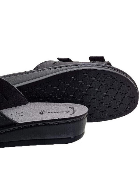T10 Women's Flat Sandals Anatomic in Black Color