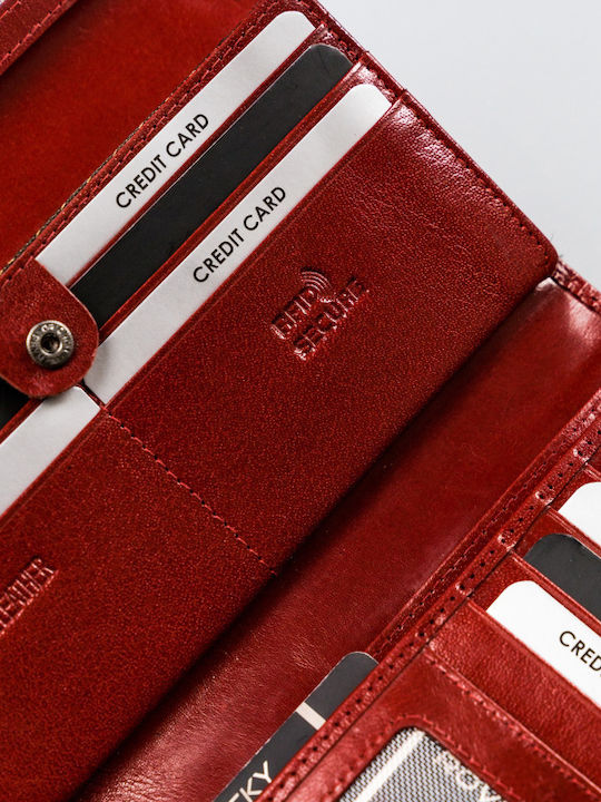 Groß Leder Damen Geldbörse Karten mit RFID Rot