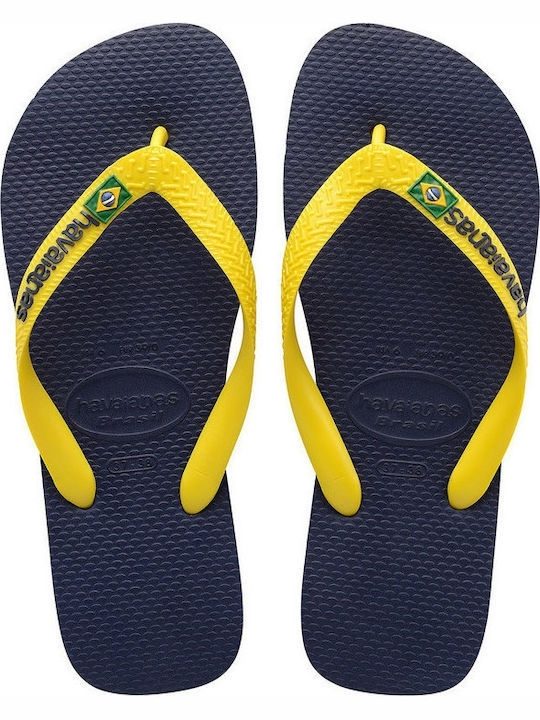 Παιδικές Σαγιονάρες Flip Flops Κίτρινες Brasil Logo