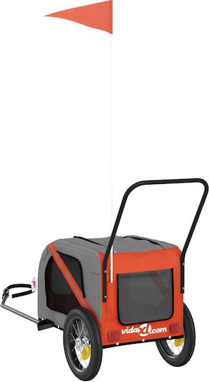 vidaXL Cosul pentru transport câine până la 30kg Portocaliu M122xL53xA52cm.