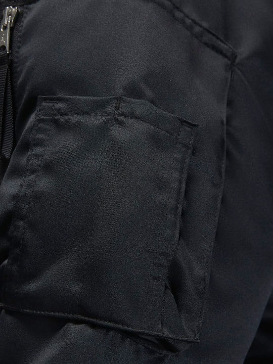 Flight Renegade Women's Short Bomber Jacket for Winter Black