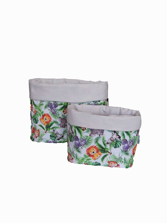 Decocraft Children's Storage Basket made of Fabric Green 25x20x15cm 1pcs