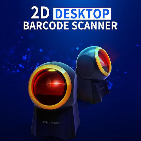 Qoltec Presentation Scanner Wired with 2D and QR Barcode Reading Capability