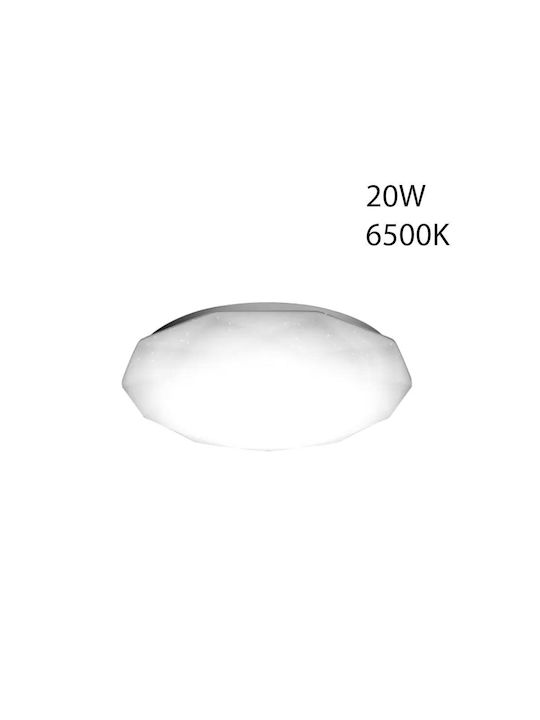 Aigostar Round LED Panel 20W with Cool White Light 6500K
