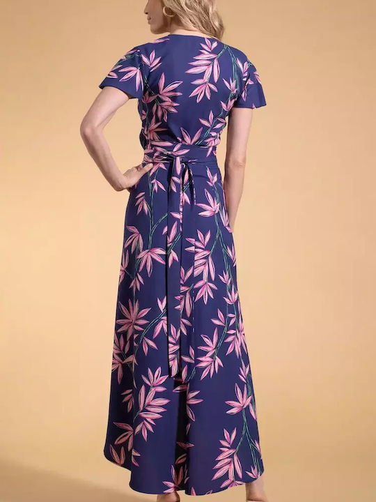 Wrap Midi Dress for Wedding / Baptism Navy Blue