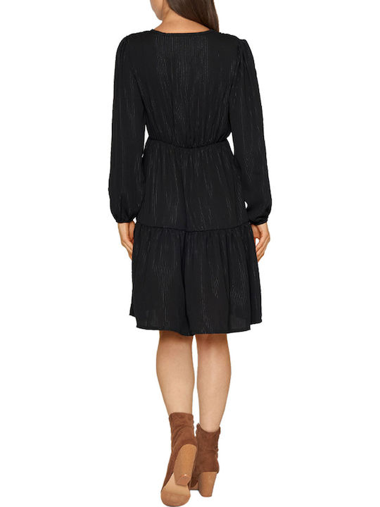 Sisters Point Rochie Mini cu Volane Negru