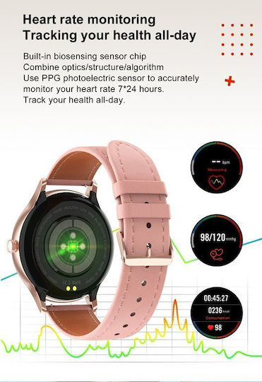 Pacific 18-6 38mm Smartwatch με Παλμογράφο (Ροζ Χρυσό)