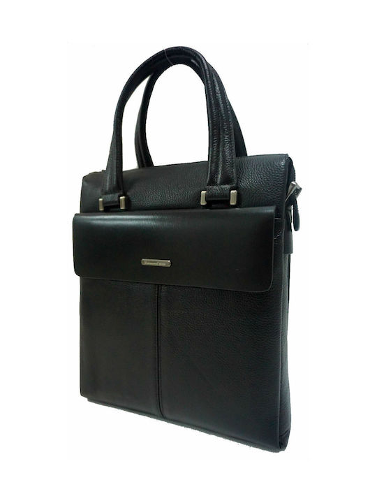 Man Leather Men's Briefcase Black