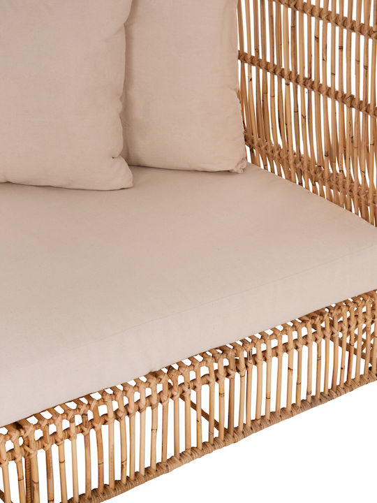 Zephyr Διθέσιος Καναπές Εξωτερικού Χώρου Rattan με Μαξιλάρια 200x120x142cm