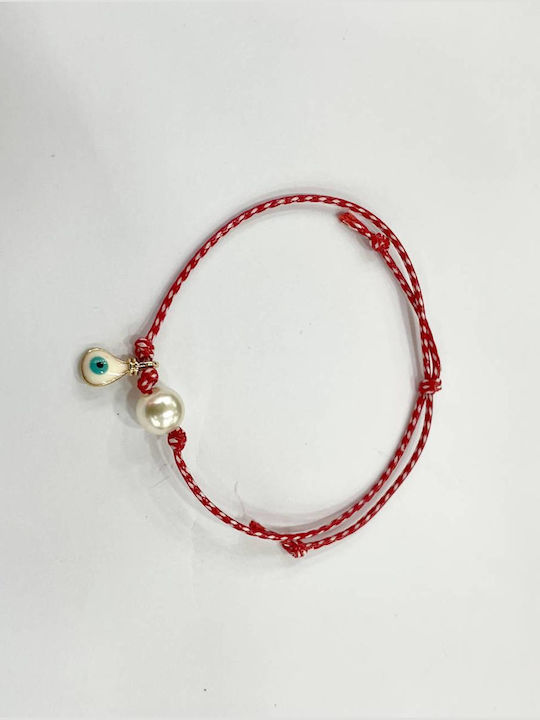 Tatu Moyo Bracelet Martaki Macrame with design Eye made of Cord with Pearls