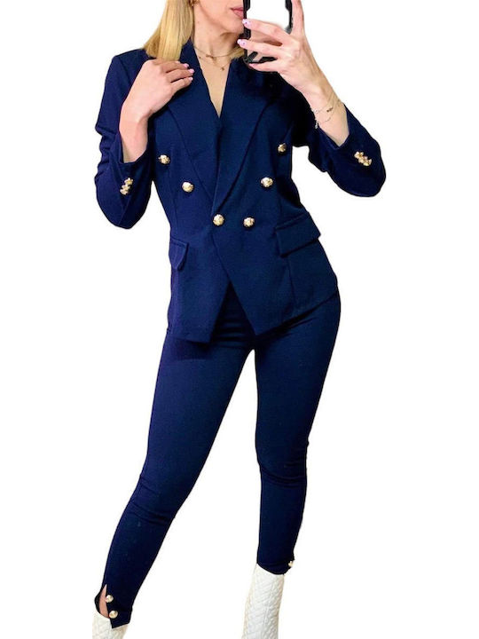 Woman's Fashion Women's Blue Suit
