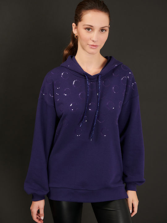 Dejavu Women's Hooded Sweatshirt Purple