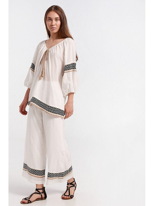 Damen Stoff Hose Beige