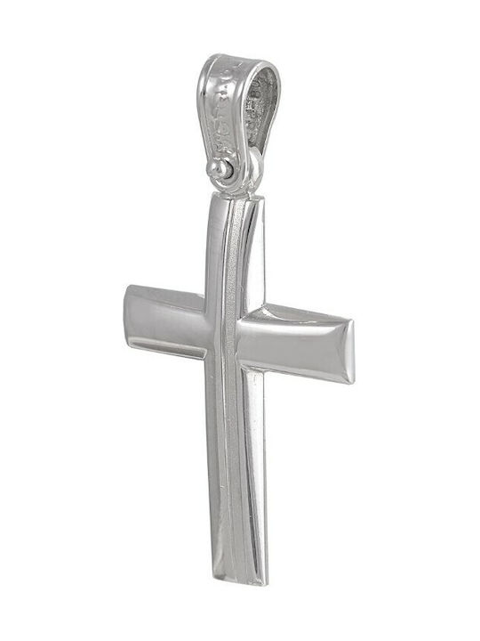 Men's White Gold Cross 14K