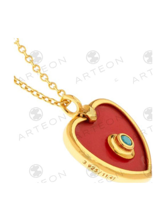 Arteon Necklace with design Heart from Gold Plated Silver