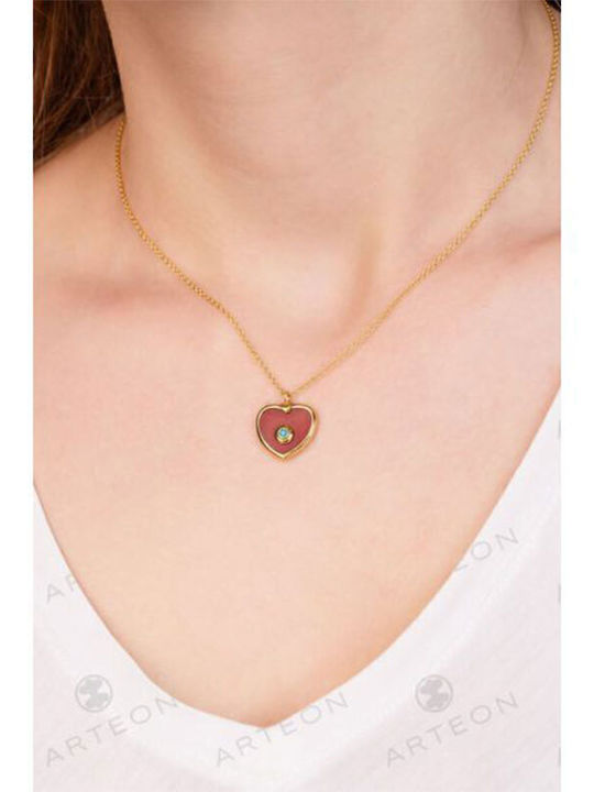 Arteon Necklace with design Heart from Gold Plated Silver