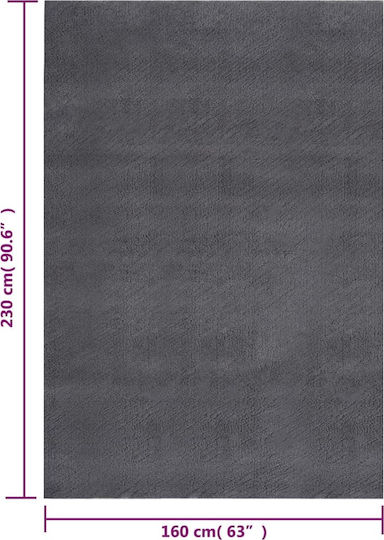 vidaXL Rutschfester Rechteckiger Zottelig Teppich Anthrazit 160x230cm